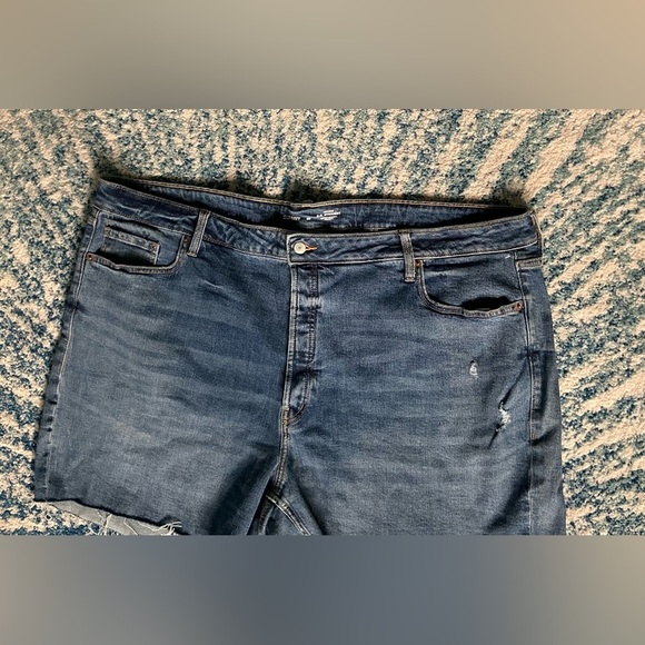 Old Navy Dark Blue High Rise O.G Straight Jean Shorts (NWOT) - Picture 4 of 9